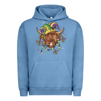 Pigment Pebble Blue mardi gras cow Urban Hoodie - MaliasSmallBusiness