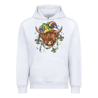 White mardi gras cow Urban Hoodie - MaliasSmallBusiness