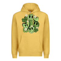 Antique Gold st. patrick's day green smile Premium Hoodie - MaliasSmallBusiness