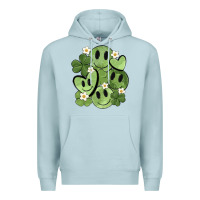 Blue Mist st. patrick's day green smile Premium Hoodie - MaliasSmallBusiness