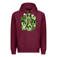 Burgundy st. patrick's day green smile Premium Hoodie - MaliasSmallBusiness