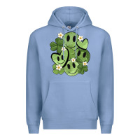 Colony Blue st. patrick's day green smile Premium Hoodie - MaliasSmallBusiness