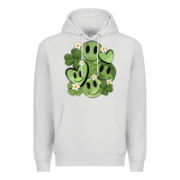 Dove Grey st. patrick's day green smile Premium Hoodie - MaliasSmallBusiness
