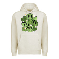 Oatmeal Heather st. patrick's day green smile Premium Hoodie - MaliasSmallBusiness