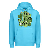 Ocean Blue st. patrick's day green smile Premium Hoodie - MaliasSmallBusiness
