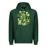 Sports Green st. patrick's day green smile Premium Hoodie - MaliasSmallBusiness