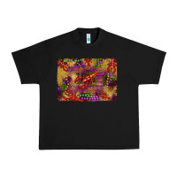 Black mardi gras crawfısh leopard wood and glitter background Urban Heavy Tee - Artiststas
