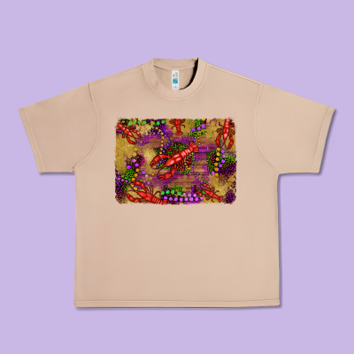 Mardi Gras Crawfısh Leopard Wood And Glitter Background Urban Heavy Tee Designed By Artiststas
