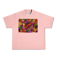 Salmon mardi gras crawfısh leopard wood and glitter background Urban Heavy Tee - Artiststas