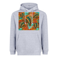 Heather Grey indian headdress pattern tumbler Heavyweight Hoodie - HRA Design Shop