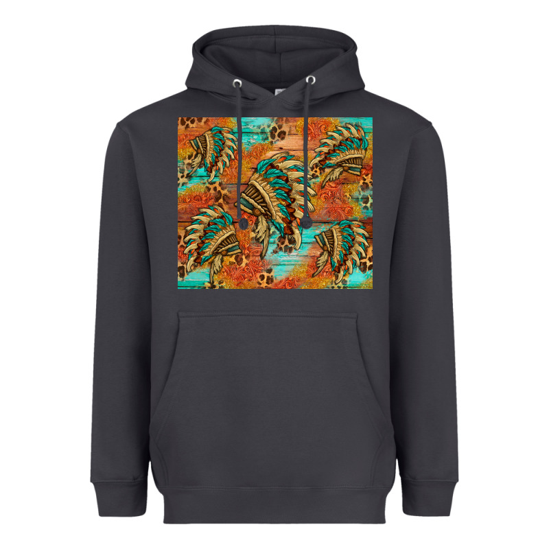 Indian Headdress Pattern Tumbler Heavyweight Hoodie by HRA Design Shop | Teevron