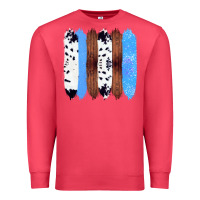 Cardinal Western Farm Life Cowhide Wood Blue Glitter Brush Stroke Premium Sweatshirt - Bettercallsaul