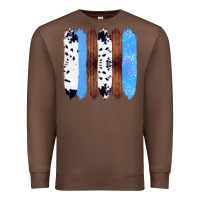 Chestnut Western Farm Life Cowhide Wood Blue Glitter Brush Stroke Premium Sweatshirt - Bettercallsaul