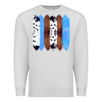 Dove Grey Western Farm Life Cowhide Wood Blue Glitter Brush Stroke Premium Sweatshirt - Bettercallsaul