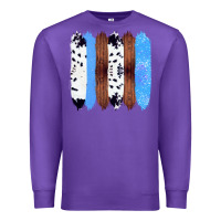 Purple Western Farm Life Cowhide Wood Blue Glitter Brush Stroke Premium Sweatshirt - Bettercallsaul