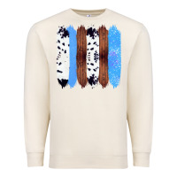 Sandshell Western Farm Life Cowhide Wood Blue Glitter Brush Stroke Premium Sweatshirt - Bettercallsaul