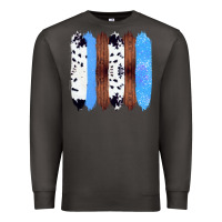 Smoke Western Farm Life Cowhide Wood Blue Glitter Brush Stroke Premium Sweatshirt - Bettercallsaul