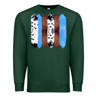 Sports Green Western Farm Life Cowhide Wood Blue Glitter Brush Stroke Premium Sweatshirt - Bettercallsaul