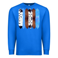 True Royal Western Farm Life Cowhide Wood Blue Glitter Brush Stroke Premium Sweatshirt - Bettercallsaul