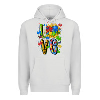 Dove Grey autism love Premium Hoodie - MaliasSmallBusiness