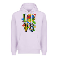 Lilac autism love Premium Hoodie - MaliasSmallBusiness