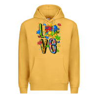 Mustard autism love Premium Hoodie - MaliasSmallBusiness