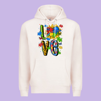 Autism Love Premium Hoodie Designed By Maliassmallbusiness