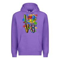 Purple autism love Premium Hoodie - MaliasSmallBusiness