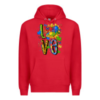 Red autism love Premium Hoodie - MaliasSmallBusiness