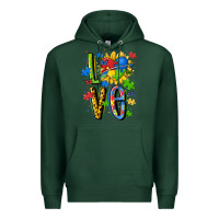 Sports Green autism love Premium Hoodie - MaliasSmallBusiness