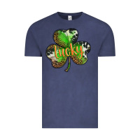 Vintage Denim st. patricks day lucky shamrock Vintage Tee - BarkalooDesign