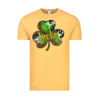 Vintage Mustard st. patricks day lucky shamrock Vintage Tee - BarkalooDesign
