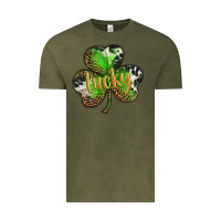 Vintage Olive st. patricks day lucky shamrock Vintage Tee - BarkalooDesign