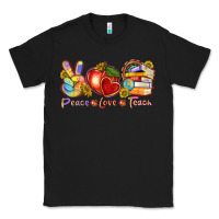 Black peace love teach Classic Tee - texasbilliewilder