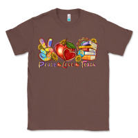 Chestnut peace love teach Classic Tee - texasbilliewilder