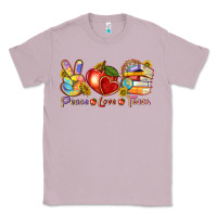 Lilac peace love teach Classic Tee - texasbilliewilder