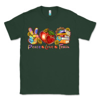Sports Green peace love teach Classic Tee - texasbilliewilder