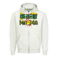 Oatmeal Heather softball mama with leopard Zipper Hoodie - Zillion Design Studio