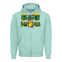 Softball Mama With Leopard Zipper Hoodie | Teevron