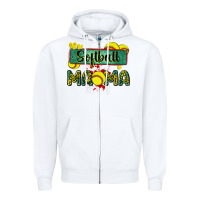 White softball mama with leopard Zipper Hoodie - Zillion Design Studio