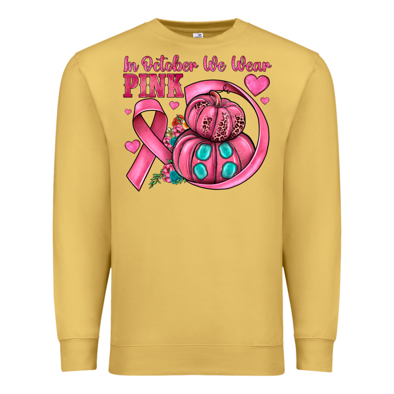 In October We Wear Pink Premium Sweatshirt by JahusDesignShop | Teevron