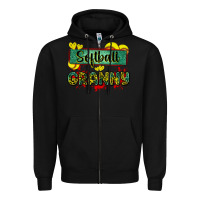 Black softball granny with leopard Zipper Hoodie - Zillion Design Studio