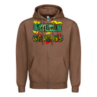 Chestnut softball granny with leopard Zipper Hoodie - Zillion Design Studio