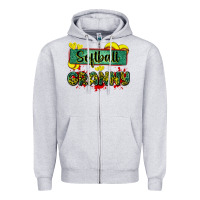 Heather Grey softball granny with leopard Zipper Hoodie - Zillion Design Studio