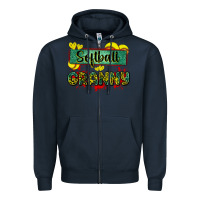 Navy softball granny with leopard Zipper Hoodie - Zillion Design Studio