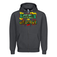 Smoke softball granny with leopard Zipper Hoodie - Zillion Design Studio
