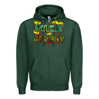 Sports Green softball granny with leopard Zipper Hoodie - Zillion Design Studio