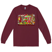 Burgundy jesus the reason for the season Long Sleeve Tee - Zillion Design Studio