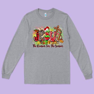 Jesus The Reason For The Season Long Sleeve Tee Designed By Zillion Design Studio