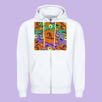 Halloween Zipper Hoodie Designed By Texasbilliewilder